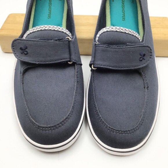 Grasshoppers Shoes Womens 7 Navy Blue Unworn Canvas Easy On Casual Comfort Cute - Picture 5 of 10